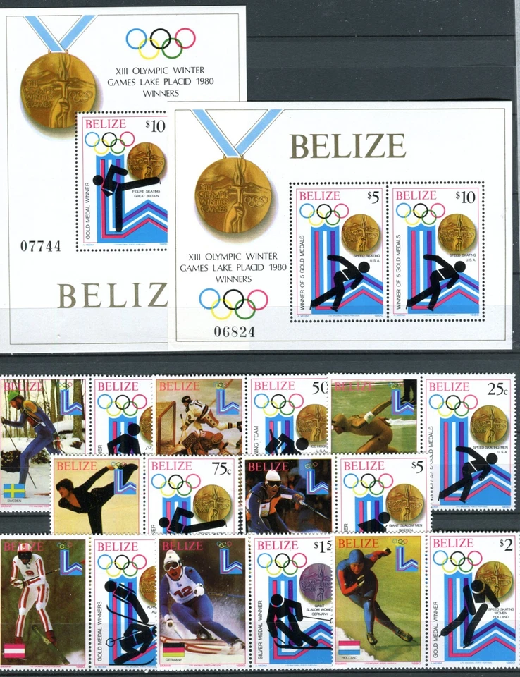BELICE 1980 Juegos Olímpicos de Invierno Lake Placid 2 S/S y juego completo MNH (197) Foto 1 de 1