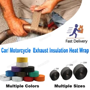 Fiberglass Muffler Exhaust Pipe Insulation Heat Thermal Wrap Roll Motorcycle - Picture 1 of 16