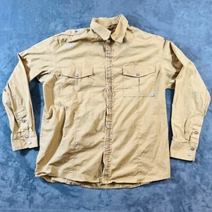 Rocawear Shirt Mens XL Mustard Y2K Hip Hop Streetwear Jay Z Baggy Button Up 90s - Picture 1 of 7