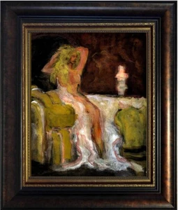 Mujer con sábanas blancas - Firmado, numerado, edición limitada - Por F. DeTrolio - Imagen 1 de 9