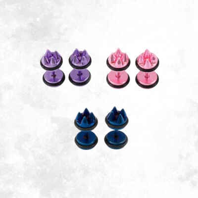 Spikes Fake 16 Gauge Surgical Steel Ear Plug Gauges Foto 1 de 4