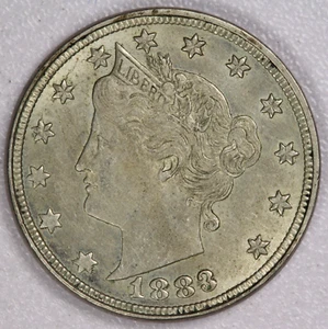 1883 No Cents Liberty V Nickel 5C-XF/AU - Picture 1 of 2