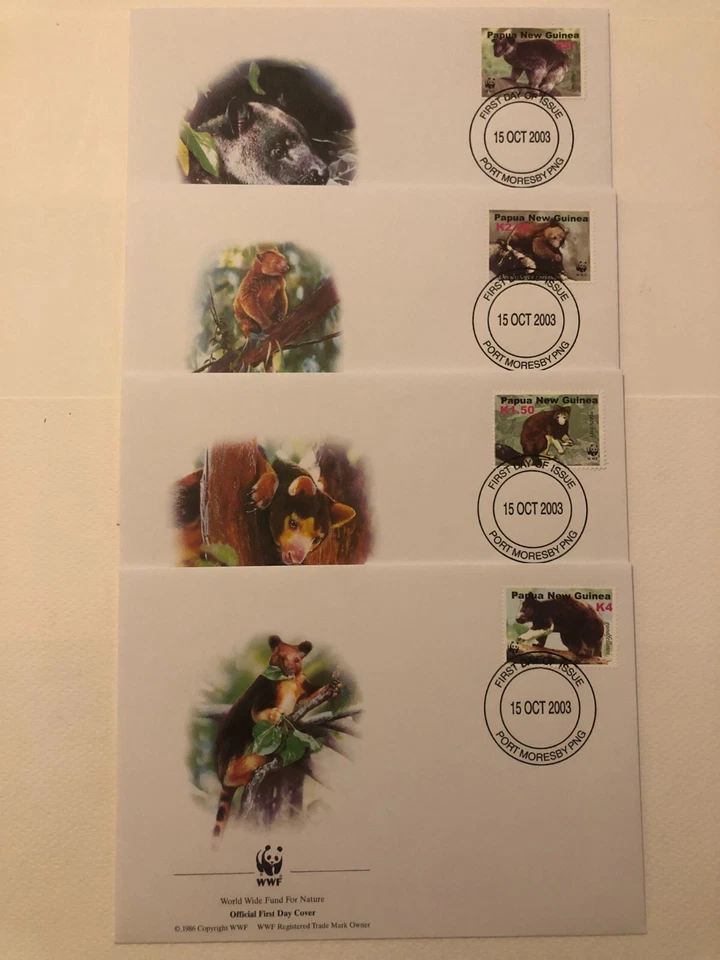 PNG STAMPS FDC 2003 TREE KANGAROOS WWF COVERS ( 4 ) - Image 1 of 1