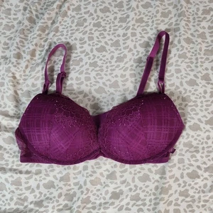 Victoria’s Secret Push Up BH 36C Samt Träger Lila Spitze - Bild 1 von 13