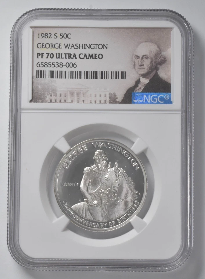 1982-S George Washington Commemorative Half Dollar PF70 NGC Special Lbl *8401 - Image 1 of 4
