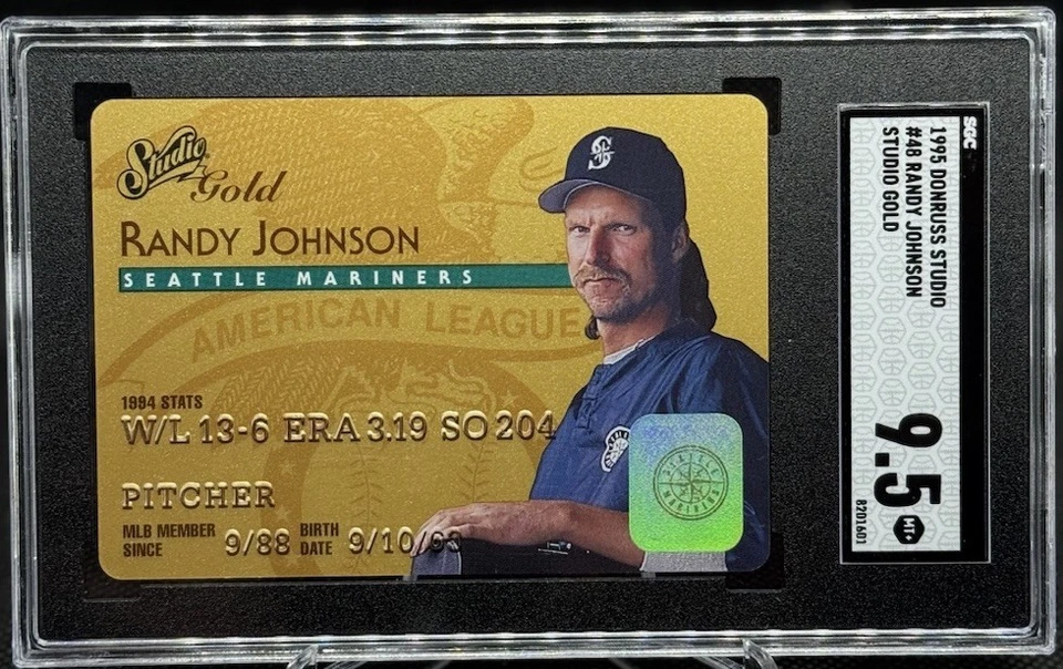 Donruss Studio Randy Johnson 1995 #48 Studio Gold Seattle Mariners SGC 9,5 como nuevo+ Foto 1 de 1