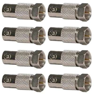 8 Pcs BNC Female to F-Type Male Coax Coaxial Adapter Cable Connector Converter - Image 1 of 2