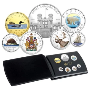 Canada 2018 Classic Canadian Colourized Coins Deluxe .9999 Fine Silver Proof Set - Picture 1 of 16