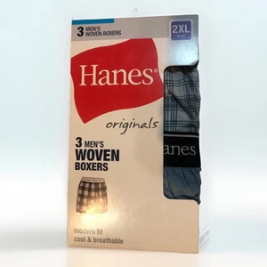 Hanes Originals Herren feuchtigkeitsableitend gewebte Boxershorts Größe 2XL 44"-46" (3er Pack) - Bild 1 von 7