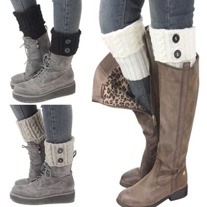 3 Pairs Womens Short Boots Socks Crochet Knitted Boot Cuffs Leg Warmers Socks... - Picture 1 of 7