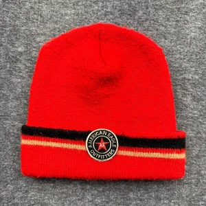 American Eagle Outfitters gestreifte Strick Einheitsgröße Winter Beanie Mütze rot - Bild 1 von 10