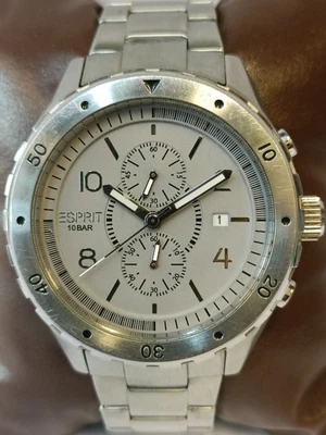 ESPRIT CHRONOGRAPH QUARTZ GRAY DIAL 105551 MEN'S FULL WORKING CONDITION - Image 1 of 4