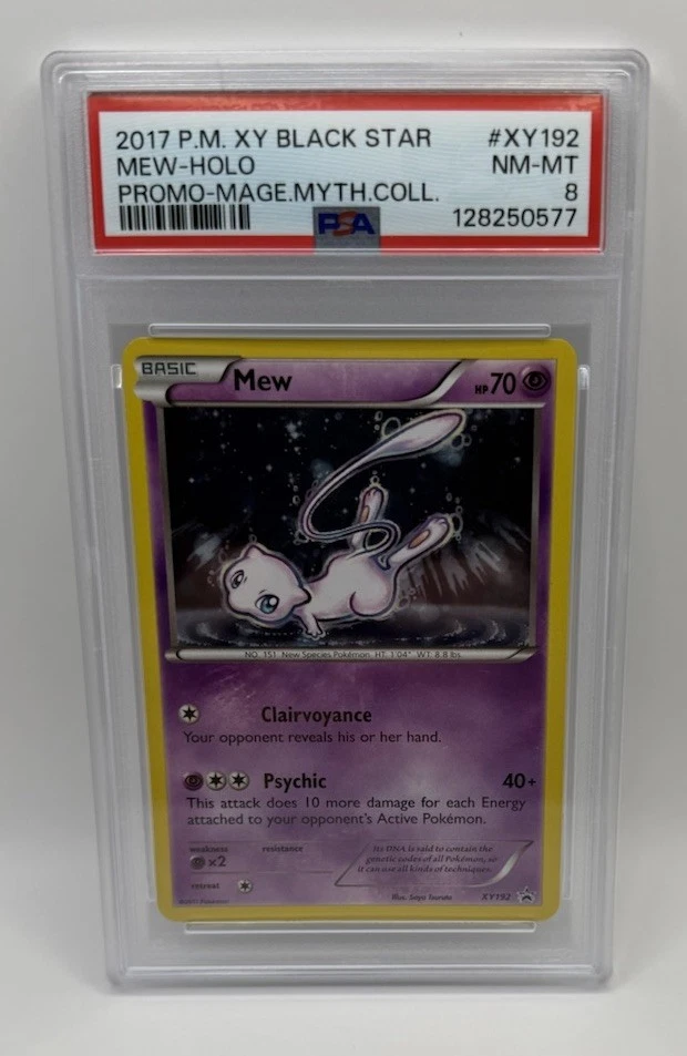 2017 Pokemon XY Mew Holo XY192 Black Star Promo PSA 8 NM-MT - Image 1 of 2