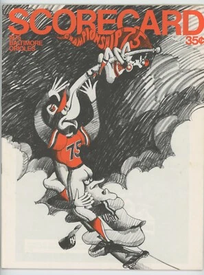 1975 Baltimore Orioles Scorecard Program vs Boston Red Sox • Unscored - Image 1 of 3
