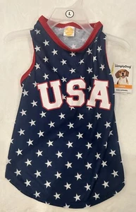Simply Dog- Dog Tank Top- RED, WHITE, & BLUE- perfect for 4th of July- NEW - Picture 1 of 4
