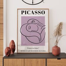 Pablo Picasso Print, Minimalist Wall Art, Exhibition Poster, Line Art Wall Décor