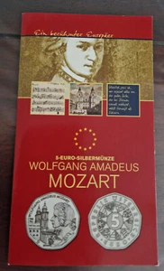 5 Euro Silber Gedenkmünze Österreich 2006 im Folder hgh Wolfgang Amadeus Mozart - Bild 1 von 5