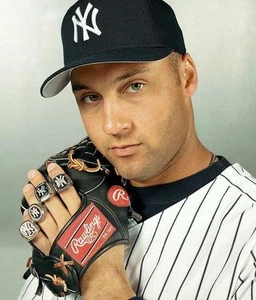 DEREK JETER W/S RINGS 8X10 PHOTO NEW YORK YANKEES NY BASEBALL PICTURE MLB - Picture 1 of 1