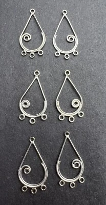 Pendientes de araña de plata de ley .925 fornituras colgantes (3) Foto 1 de 2