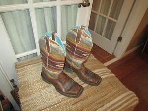 Ariat Circuit Savanna Cowboy Boots Womens 7 B Brown Distressed Western Festival - Picture 1 of 11