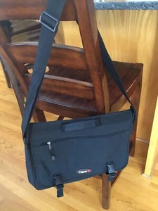 Vintage LEGENT Black Messenger Computer Travel Bag ~ Expandable ~15” x 13”x 5” - Picture 1 of 12