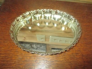 SOPORTE LÁPIZ LABIAL METAL OVALADO VINTAGE con BANDEJA ESPEJO - AÑOS 70 - Imagen 1 de 3