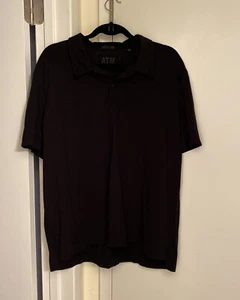 ATM Sz XXL Anthony Thomas Melillo Mens Black Polo Short Sleeve - Picture 1 of 8