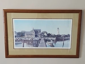 JOHN Furches "Early Morning on Ocracoke" Signed Vintage Lithograph Framed Ltd # - Picture 1 of 15
