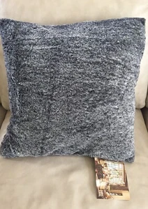 LUXE FAUX FUR THROW PILLOW-Black & White-NWT-2 Pack - Picture 1 of 4