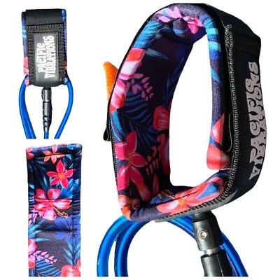 Pacific Vibrations Surfboard 6ft Ankle leash  Blue 7mm double swivels 6' Flower - Image 1 of 4