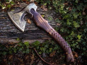 Hachas vikingas de camping hechas a mano, hacha nórdica celta, regalo - Imagen 1 de 8