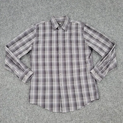 Camisa Giordano Para Hombre Extra Grande Gris Negra A Cuadros Manga Larga Abotonada Foto 1 de 4