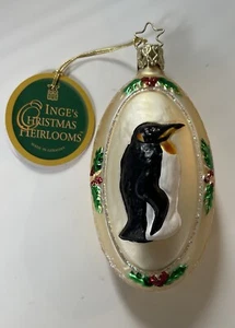 Vintage Penguin Inge’s Christmas Heirlooms Ornament Germany Blown Glass Limited - Picture 1 of 5