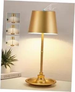 Cordless Table Lamp Rechargeable, Battery Operated LED Table Lamps, Gold - Picture 1 of 7