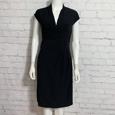 Vintage Julian Taylor Women’s Wrap Dress 2 Black Back Zip - Image 1 of 4