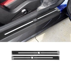 Black Door Sills Cover Protector Sticker Carbon Fiber For Nissan GTR R35 07-2019 - Imagen 1 de 6