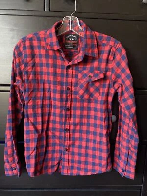 Camisa de franela para niño talla 14 roja azul a cuadros búfalo a cuadros Foto 1 de 4