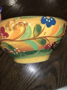 TABLETOPS LIFESTYLES LORRAINE Soup Cereal Bowl Hand Painted/ Crafted 6x2.5” MINT - Foto 1 di 3
