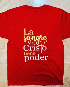 100% Cotton "La Sangre de Cristo" Design Tshirt Unisex All Seasons S M L XL 2XL - Picture 1 of 7