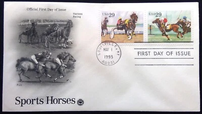 Scott 2758 2759 FDC Harness Racing Polo Sporting Horses STRIP 2 PCS - Image 1 of 3