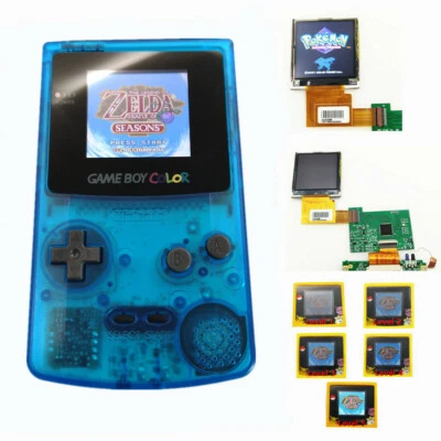 Clear Blue Retrofit Game Boy Color GBC Console With Highlight Back Light LCD - Image 1 of 4