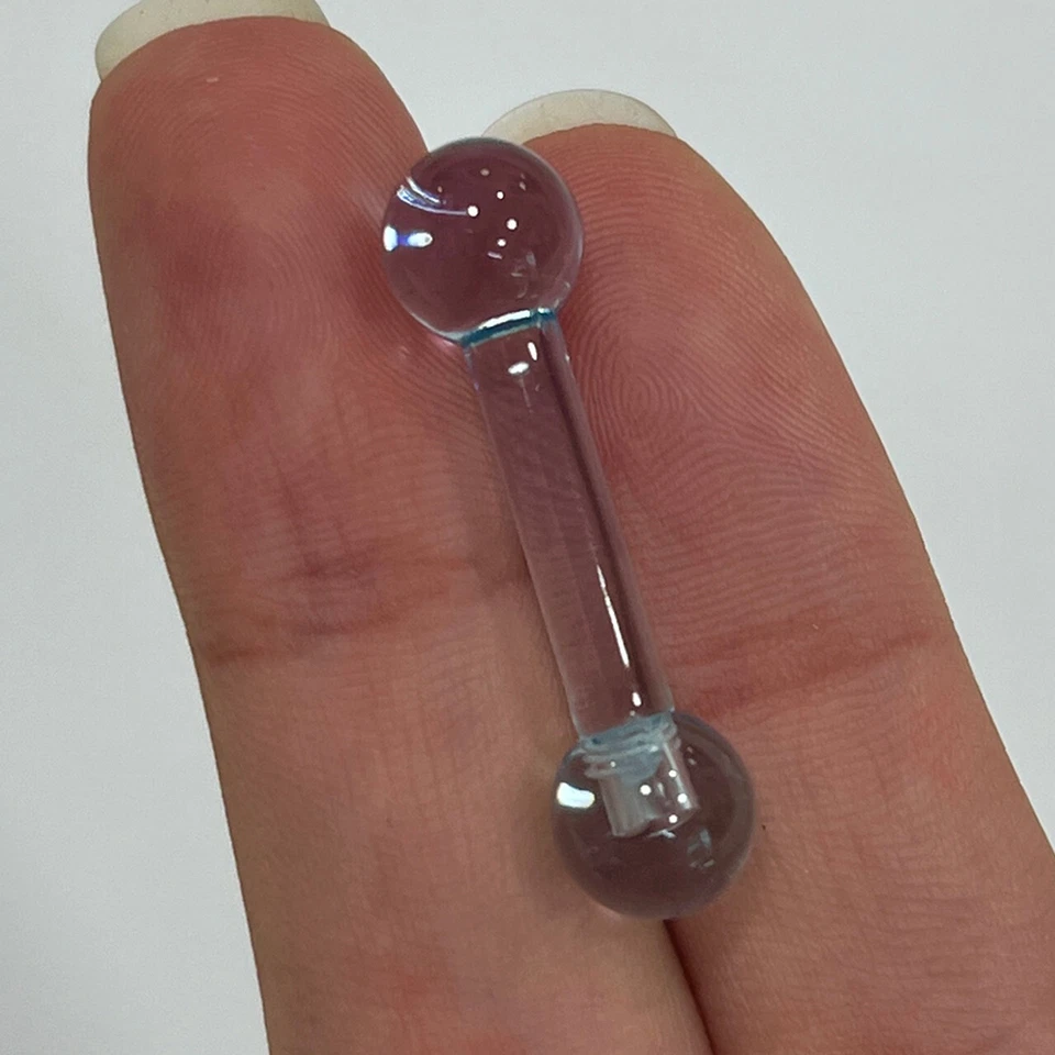 UV Acrylic Straight Barbell 6G Tongue Ring 5/8" Inch (15mm) Piercing Bar 6 Gauge - Image 1 of 2