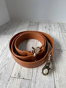 Dicke braune Handtasche Riemen Ersatz Crossbody goldene Schnalle verstellbar - Bild 1 von 7