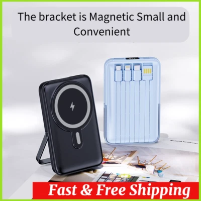 Magnetic Power Bank 20,000mAh Portable Charger with Built-In USB for Cell Phone - Image 1 of 4