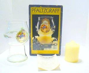 Vintage Floating Pillar Candle Holder Jar Pfaltzgraff Scented Holly Joy USA 1995 - Picture 1 of 11