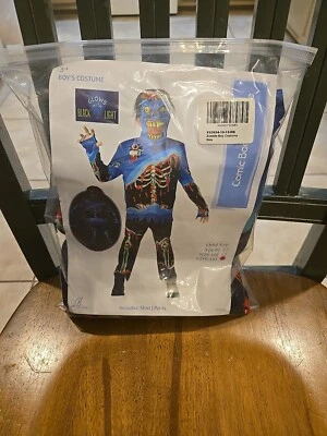 Disfraz de zombi de cómic que brilla en la oscuridad para niños talla grande 10/12 nuevo en paquete Foto 1 de 4