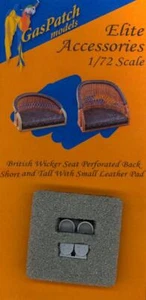 GasPatch Models 1/72 BRITISH WICKER SEAT PERFORATED SHORT TALL SMALL LEATHER PAD - Picture 1 of 3