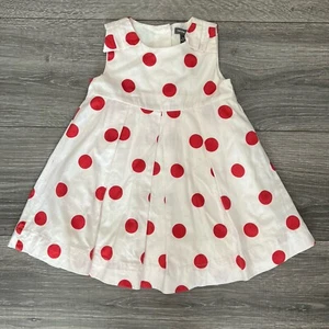 Baby Mädchen Gap rosa Tupfen Elfenbein Baumwolle Kleid Größe 18 24M ärmellos - Bild 1 von 9