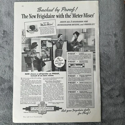Frigidaire Refrigerator The Meter Miser 1930s Kitchen Magazine Publicidad impresa 1936 Foto 1 de 4