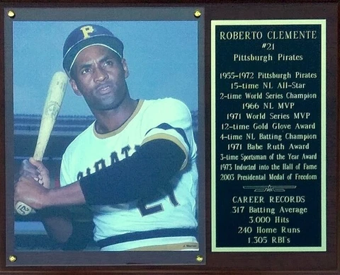 Roberto Clemente Pittsburgh Pirates 12x15 Stats Plaque Cover